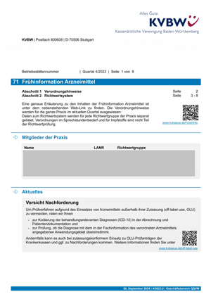 Vorschaubild Frühinformation Arzneimittel